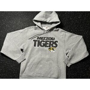 Mizzou Tigers Y2K Russell Athletic Gray Pullover Hoodie Men's MEDIUM Gray